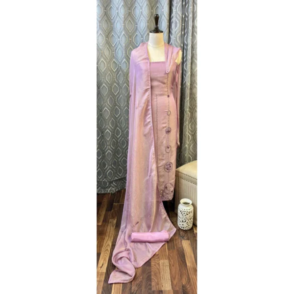 Ethereal Lilac Shimmer Tissue Suit with Paani Gold Accents