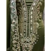 Olive Green Diamond Satin Suit with Zari & Mirror Artistry