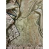 Olive Imperial Tissue Organza Suit with Zardosi Elephant Motifs