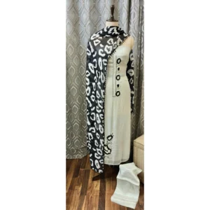 Pristine White Pure Organza Suit with Digital Print & Pearl Accents