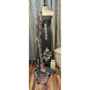 Rainbow Pearl Organza Suit with Multi-Colored Moti & Cut-Dana Work