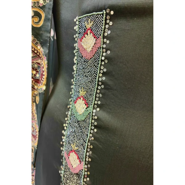 Rainbow Pearl Organza Suit with Multi-Colored Moti & Cut-Dana Work