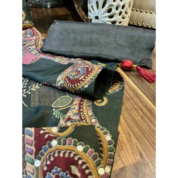 Rainbow Pearl Organza Suit with Multi-Colored Moti & Cut-Dana Work