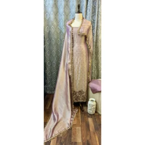 Royal Mauve Shimmer Tissue Suit with Cut-Dana Artistry