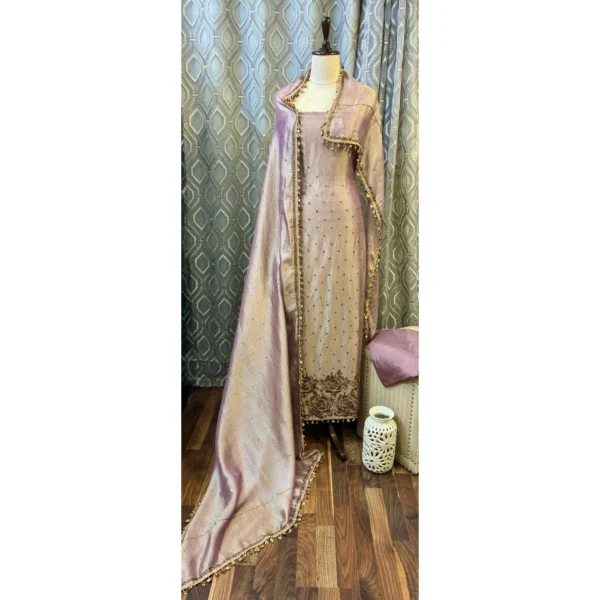 Royal Mauve Shimmer Tissue Suit with Cut-Dana Artistry