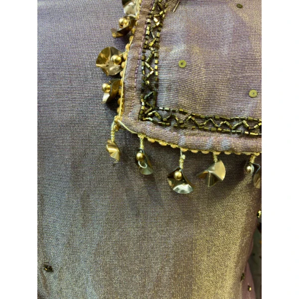 Royal Mauve Shimmer Tissue Suit with Cut-Dana Artistry