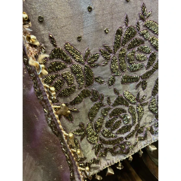 Royal Mauve Shimmer Tissue Suit with Cut-Dana Artistry