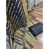 Midnight Onyx Pure Crepe Silk Suit with Banarasi Weave
