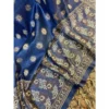 Imperial Sapphire Jamawar Silk Suit with Ornate Weave
