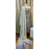 Indigo & Azure Monga Silk Suit with Paani Gold Rose Motifs