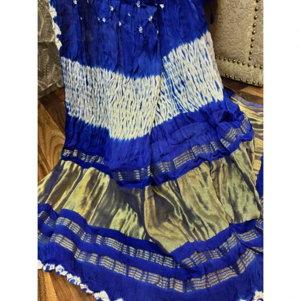 Ink Blue Modal Silk Bandhej Suit with Heavy Dupatta