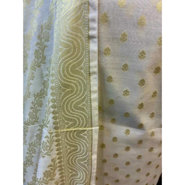 Sun-Kissed Ivory Cotton Silk Suit with Zari Jaal Dupatta