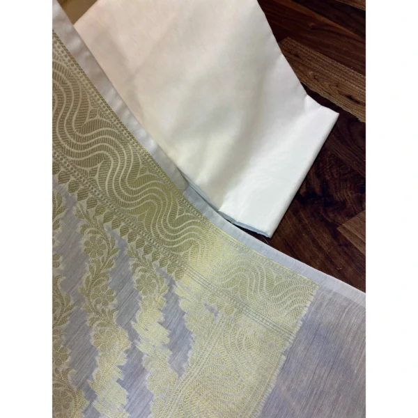 Sun-Kissed Ivory Cotton Silk Suit with Zari Jaal Dupatta