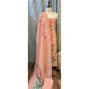 Peach Nectar Tissue Linen Suit with Hand-Worked Bird Motifs