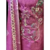 Rosewood Pink Silk Suit with Hand-Embroidered Neckline & Tissue Silk Dupatta
