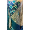 Teal & Azure Rang Kaat Silk Suit with Paani Gold Kadwa Weave
