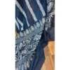 Azure Swirl Cotton Suit with Striped Resham Mal Dupatta