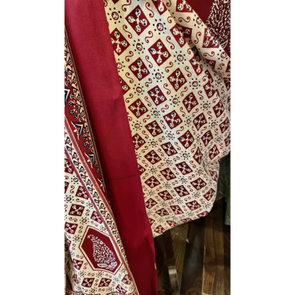 Crimson Earth Cotton Suit with Sindhi Ajrakh Artistry