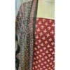Crimson Vine Cotton Suit with Kantha Stitch & Hand-Block Print