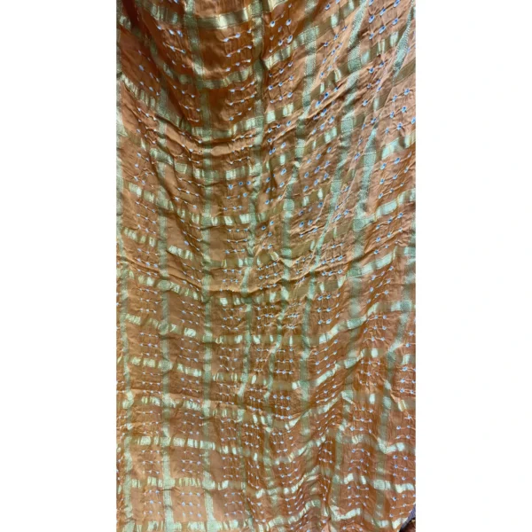 Golden Sun Gajji Silk Suit with Dual-Tone Bandhani