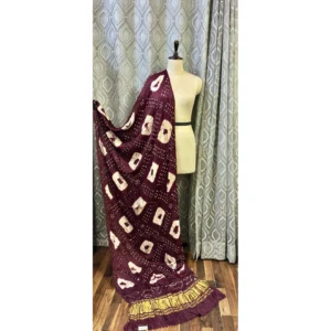 Heritage Gajji Silk Dupatta with Hand-Block & Pure Bandhej