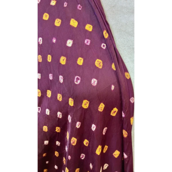 Heritage Maroon Gajji Silk Dupatta with Dual Bandhej & Hand-Block