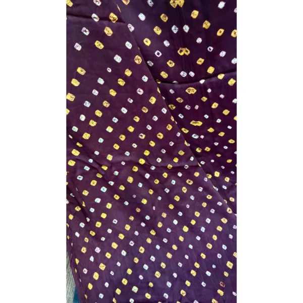 Heritage Maroon Gajji Silk Dupatta with Dual Bandhej & Hand-Block