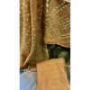Ochre Sunset Cotton Satin Suit with Shibori-Hemmed Mal Dupatta