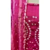 Rose Quartz Cotton Satin Suit with Striped Shibori-Hemmed Dupatta