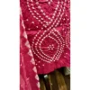 Rose Quartz Cotton Satin Suit with Striped Shibori-Hemmed Dupatta