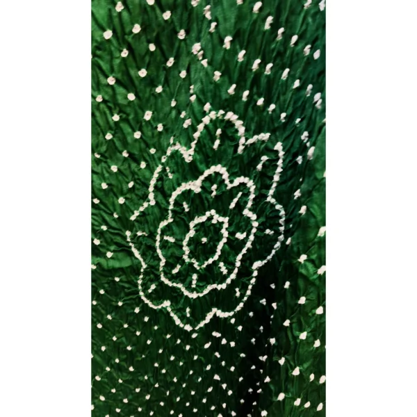 Verdant Forest Cotton Gajji Silk Suit with Hand-Tied Bandhani