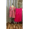 Fuchsia Petal Chinon Gharara Set with Digital Artistry