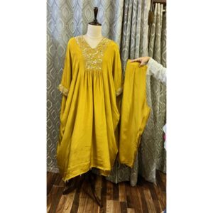 Ochre Sun Soft Crepe Choga Set