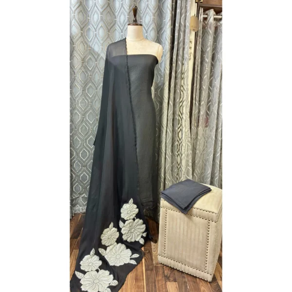 Charcoal Noir Chanderi Suit