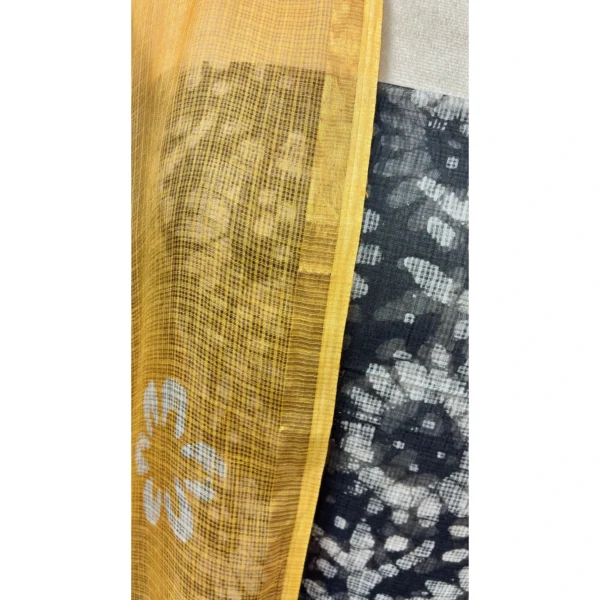 Charcoal and Mustard Pure Kota Batik Suit