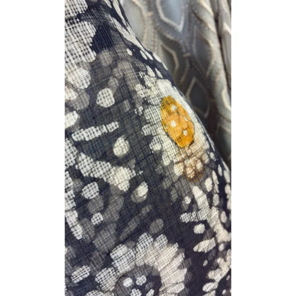 Charcoal and Mustard Pure Kota Batik Suit