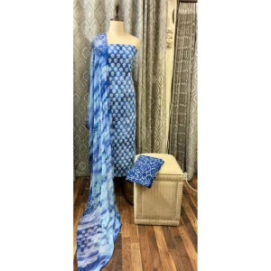 Indigo Azure Pure Cotton Suit