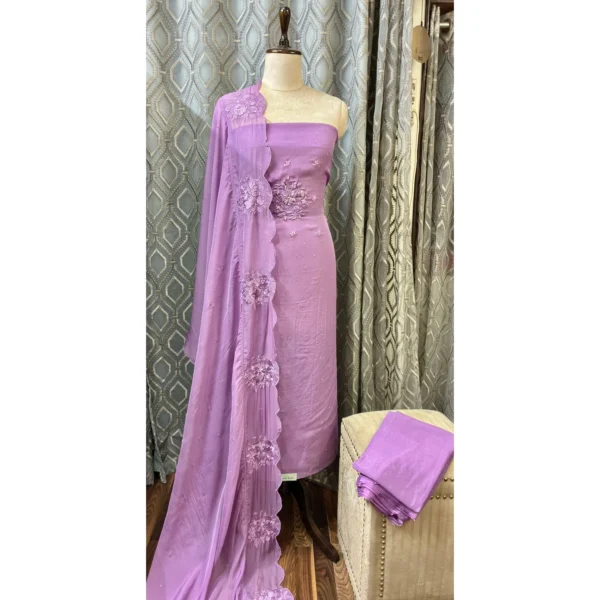 Orchid Haze Pure Organza Suit
